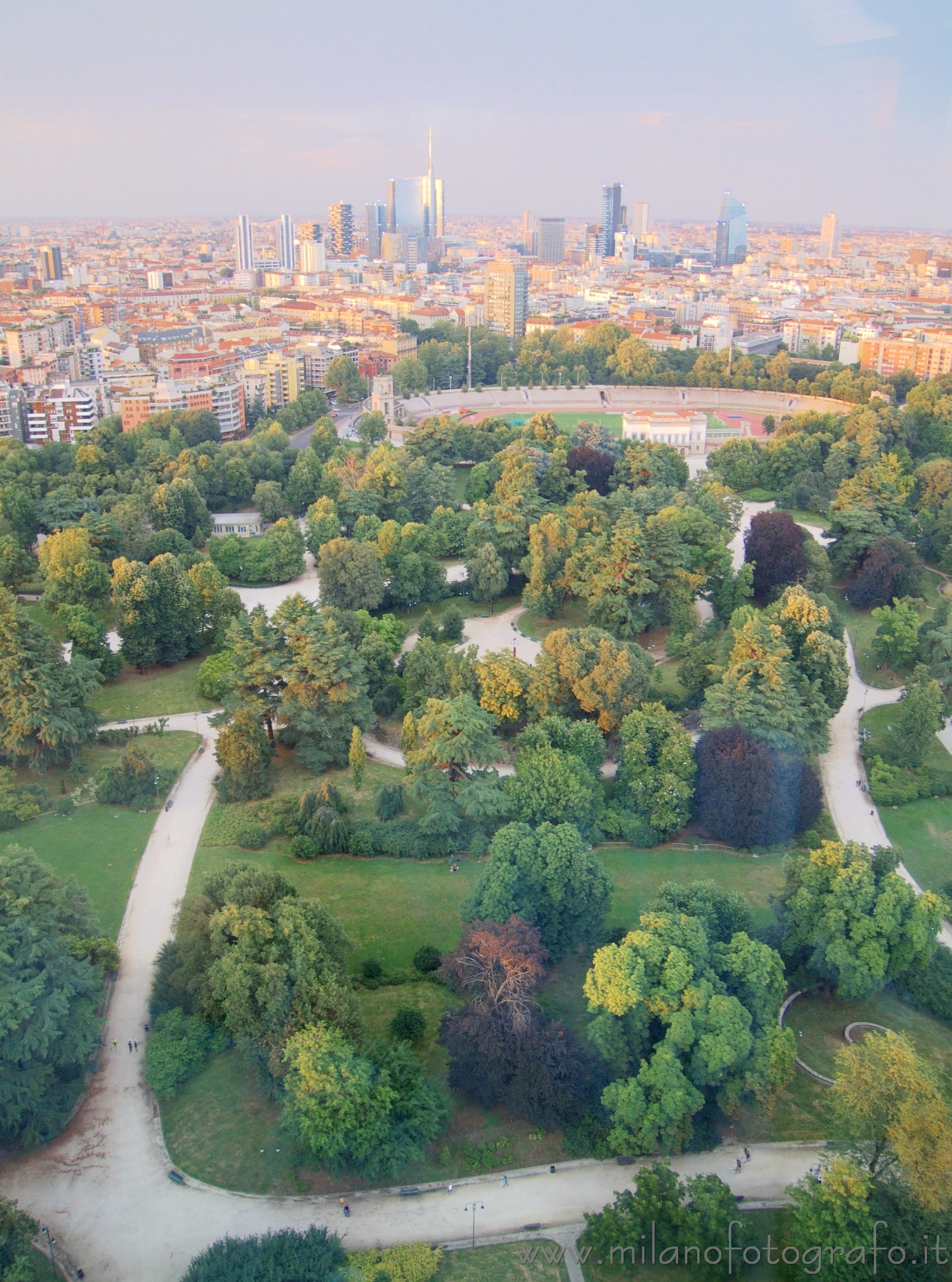 Milan (Italy) - Sight from the Branca Tower at sunset